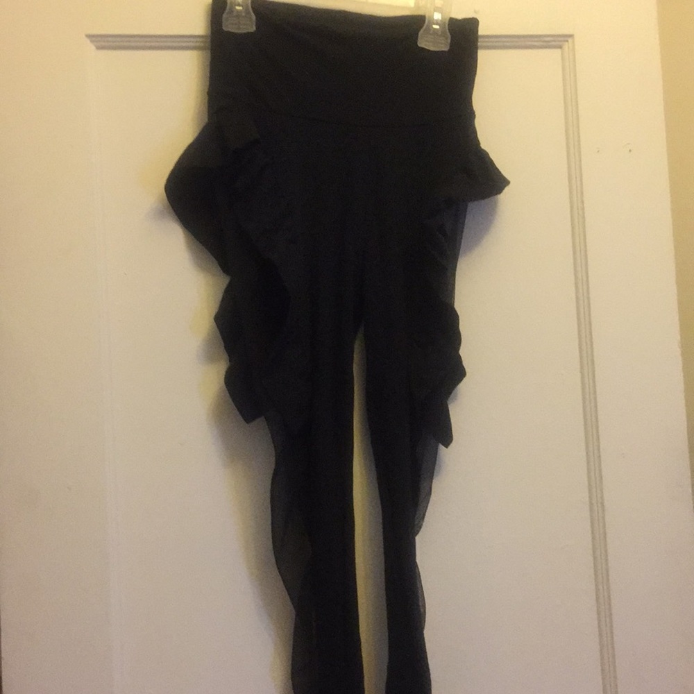 Black leggings with see through sides